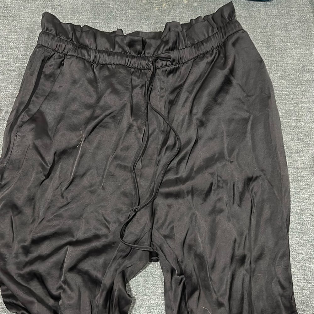 Paper bag satin pants